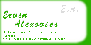 ervin alexovics business card